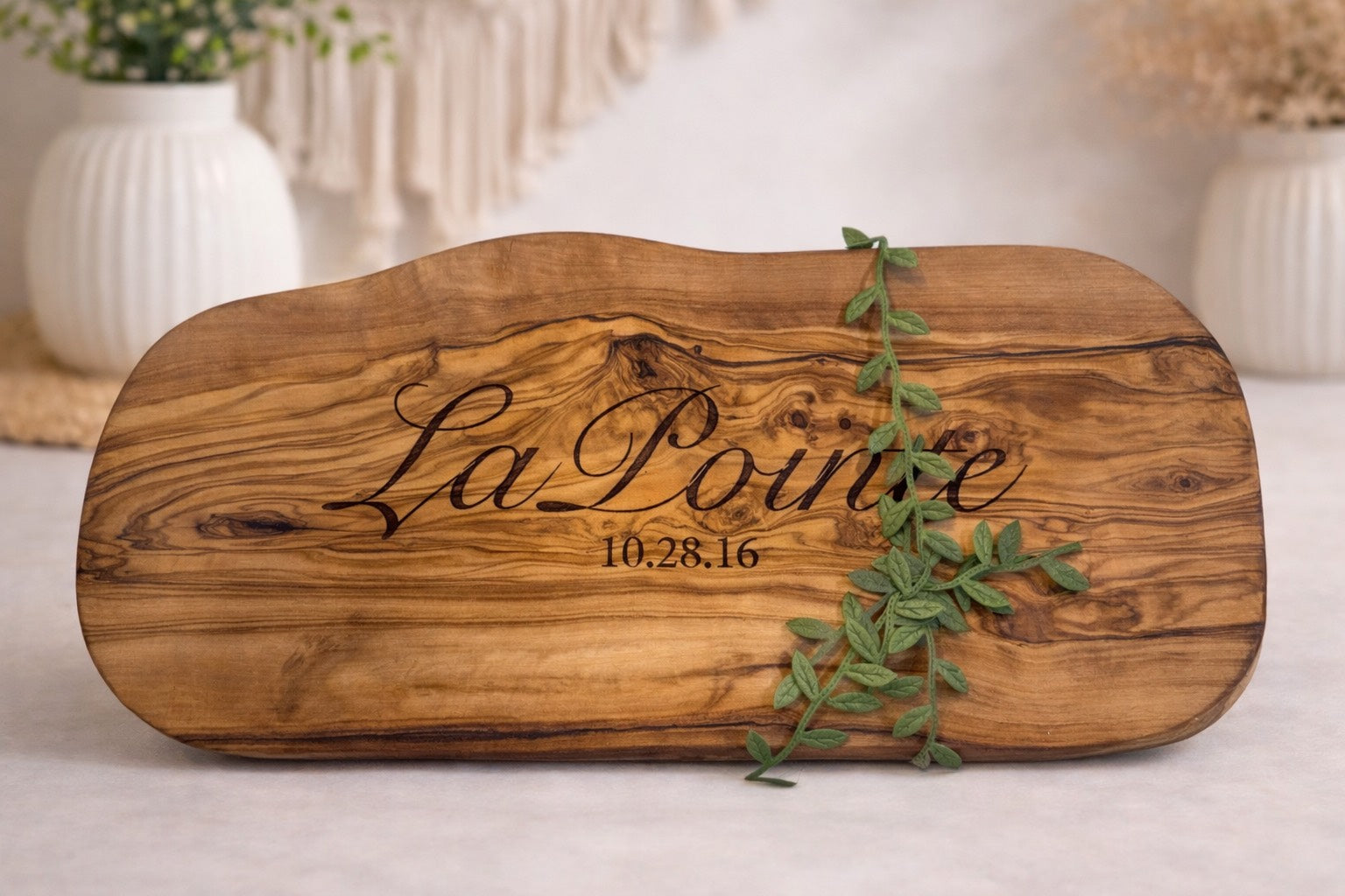 Custom Olive Wood Cutting and Serving Board